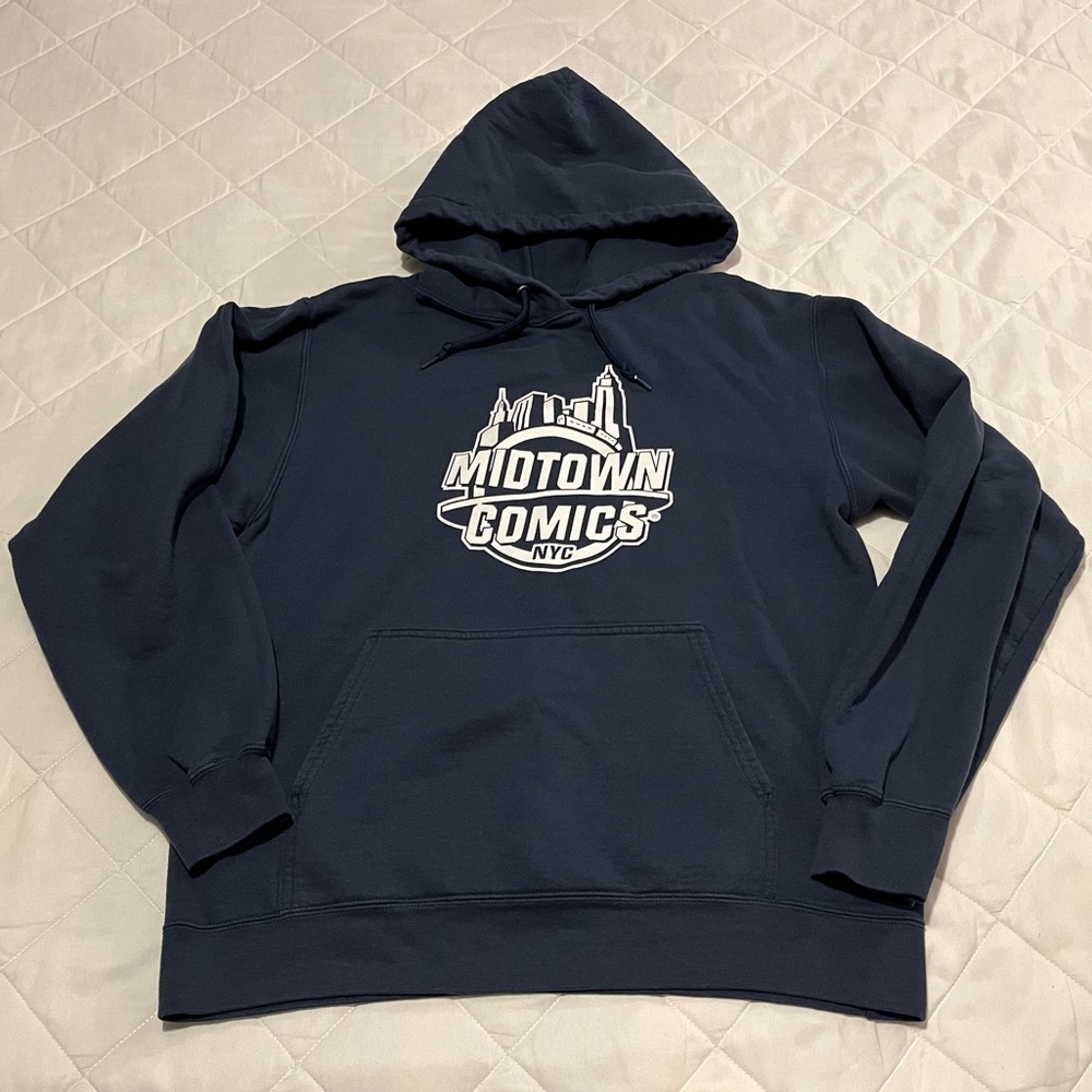 Clique Brand MIDTOWN COMICS NYC Hoodie Sweatshirt Navy Blue Men Medium M